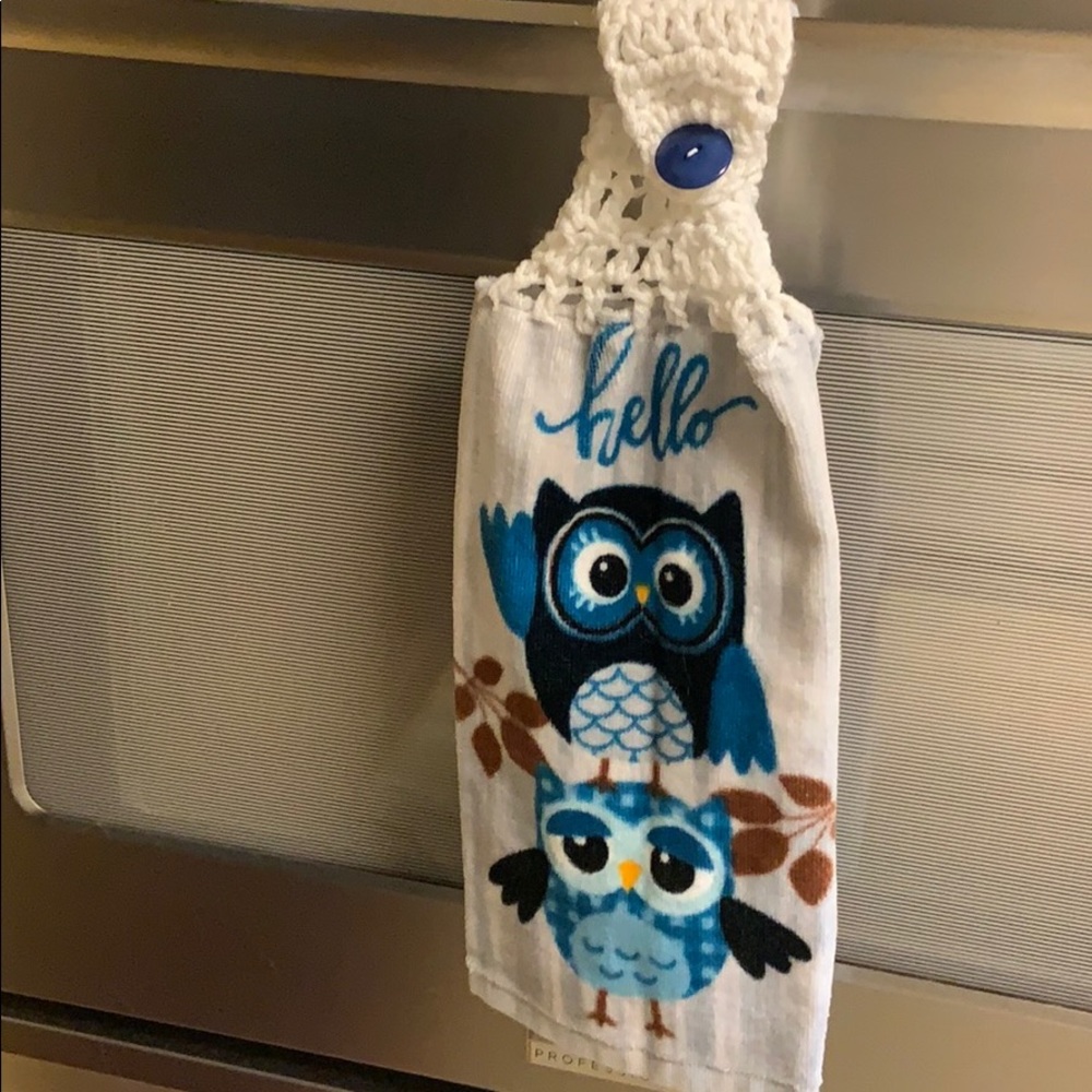 Lot of 2 Crocheted Hanging Cotton Kitchen Towels - Picture 3 of 3